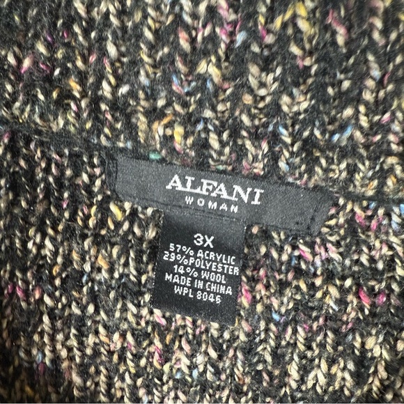 Alfani Wool Blend Multicolored Long Cardigan Sweater Size 3X - Picture 11 of 12